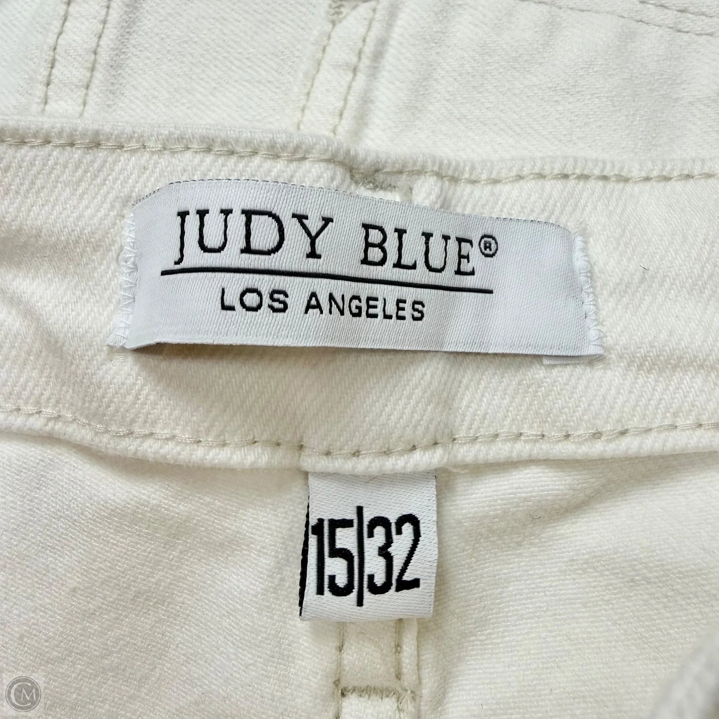 Jeans Wide Leg By Judy Blue In White Denim, Size: 14