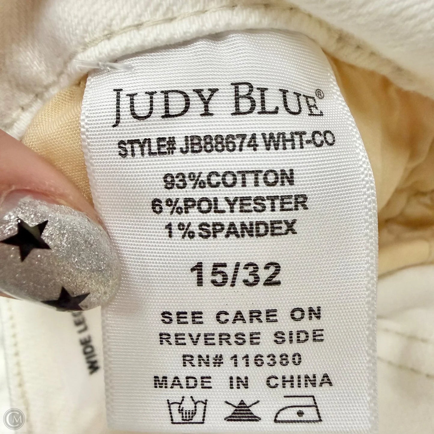 Jeans Wide Leg By Judy Blue In White Denim, Size: 14