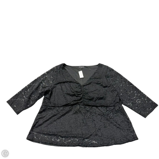 Top 3/4 Sleeve By Lane Bryant In Black, Size: 3x