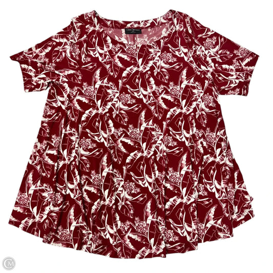 Top Short Sleeve By Lane Bryant In Red & White, Size: 3x