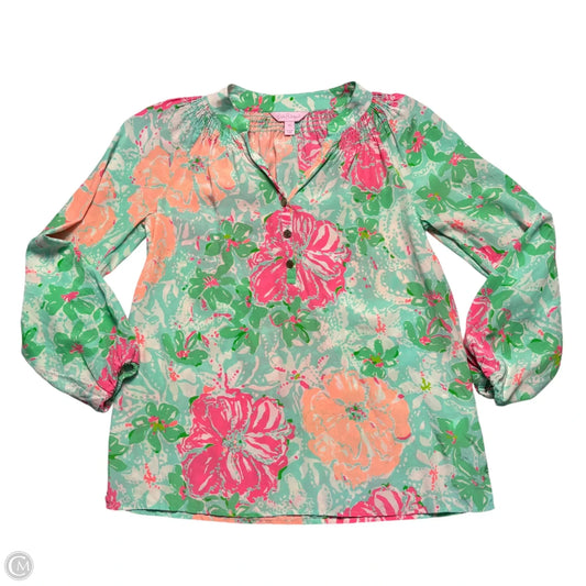 Top Long Sleeve Designer By Lilly Pulitzer In Floral Print, Size: Xs