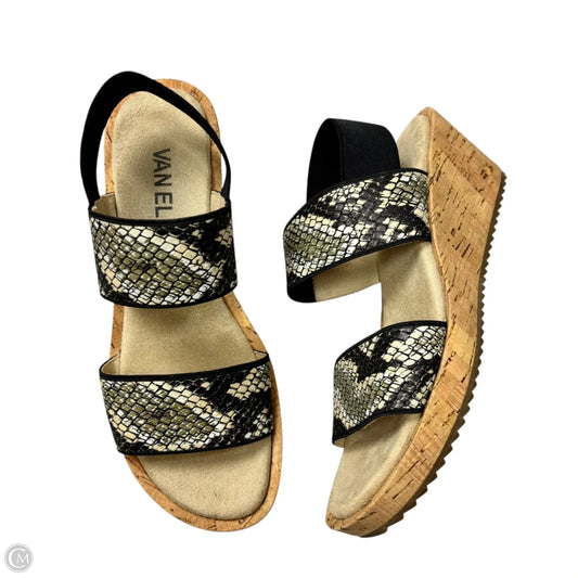 Sandals Heels Wedge By Vaneli In Snakeskin Print, Size: 5