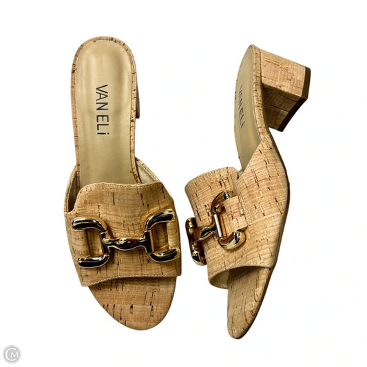 Sandals Heels Kitten By Vaneli In Brown, Size: 5