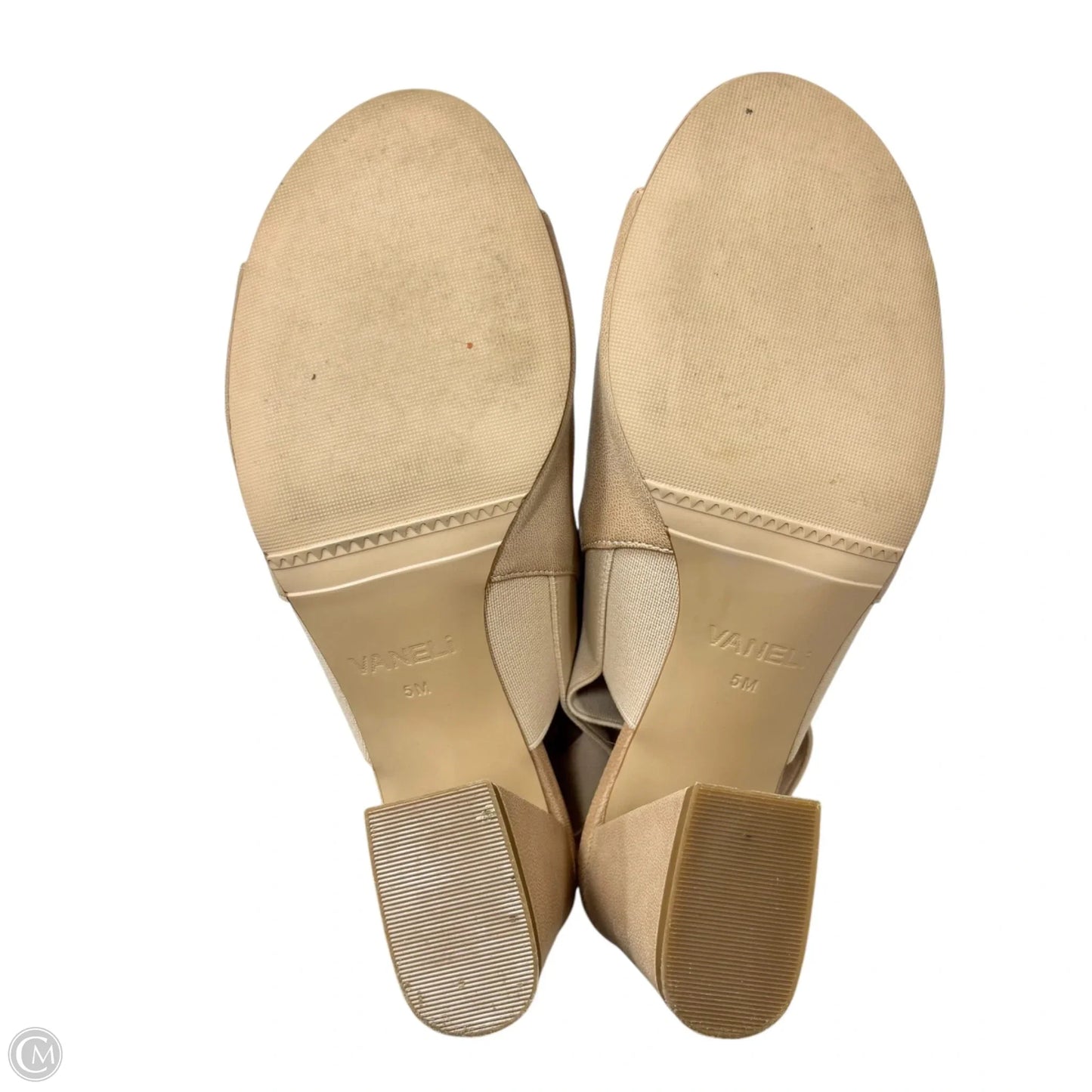 Sandals Heels Block By Vaneli In Tan, Size: 5