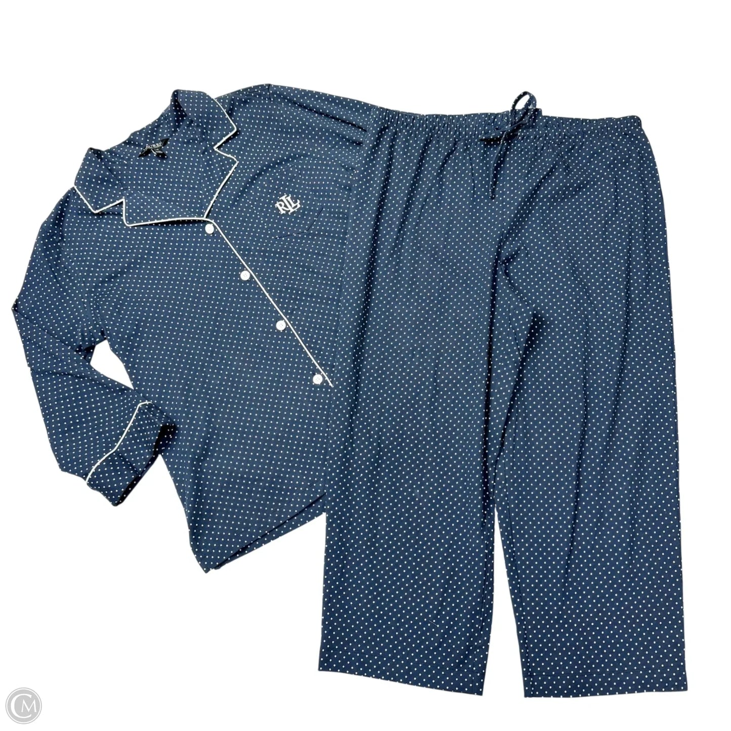 Pajamas 2pc By Lauren By Ralph Lauren In Polkadot Pattern, Size: L