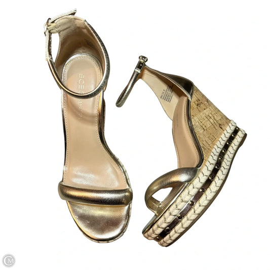 Sandals Heels Wedge By Bcbgeneration In Gold, Size: 8
