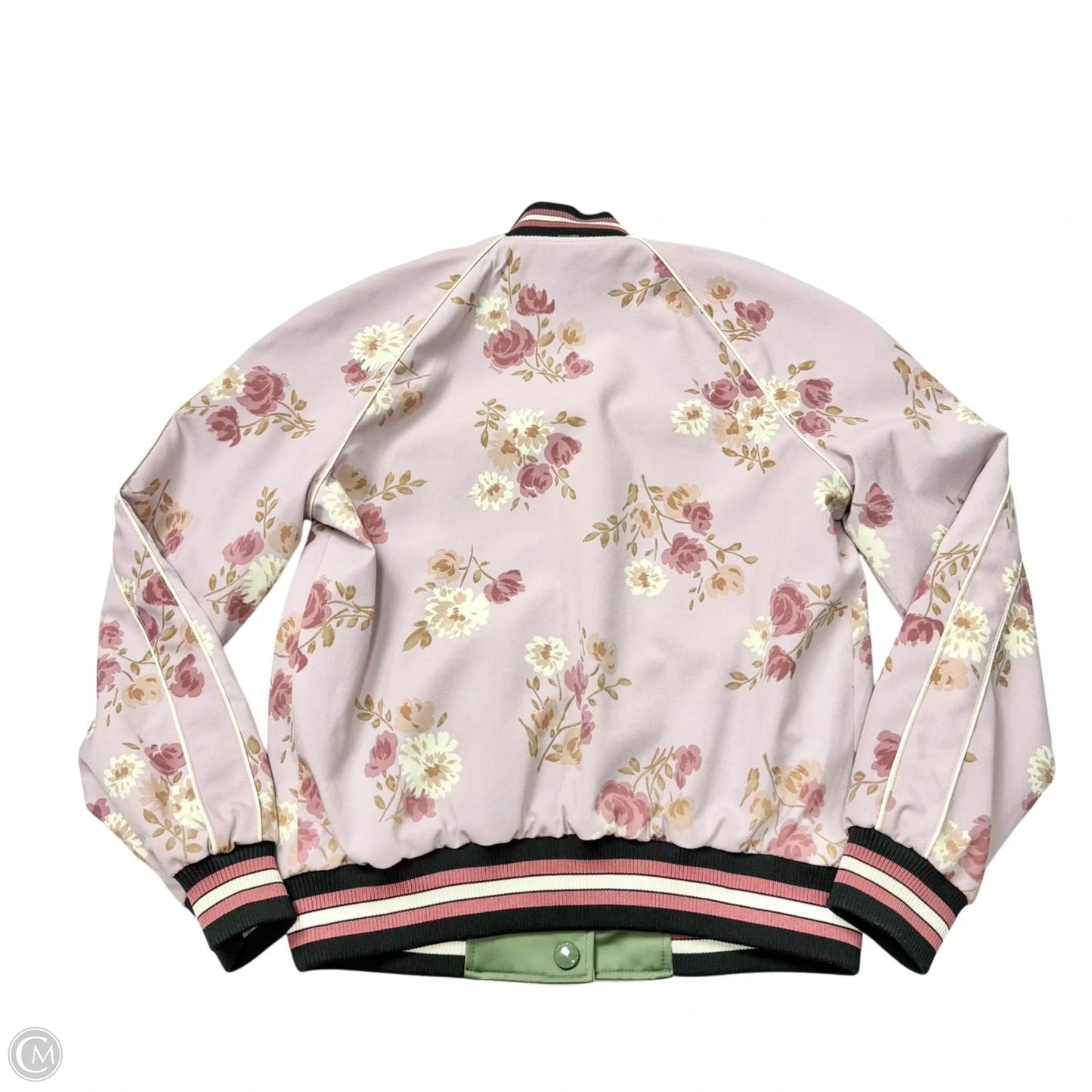 Jacket Designer By Coach In Floral Print, Size: M