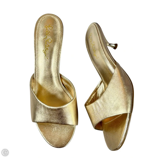 Sandals Designer By Lilly Pulitzer In Gold, Size: 6
