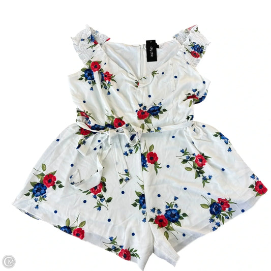 Romper By City Chic In Floral Print, Size: 2x
