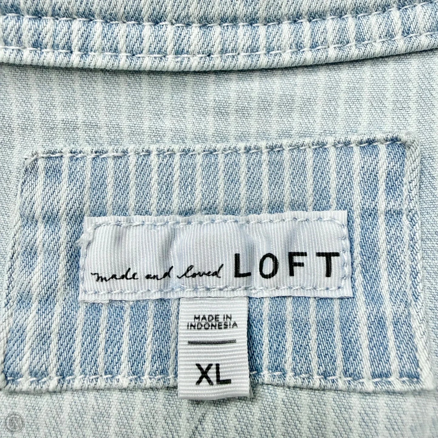 Jacket Denim By Loft In Blue Denim, Size: Xl