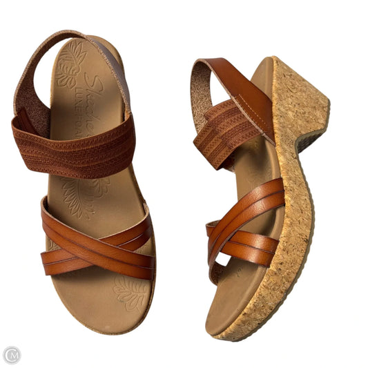 Sandals Heels Block By Skechers In Brown, Size: 9