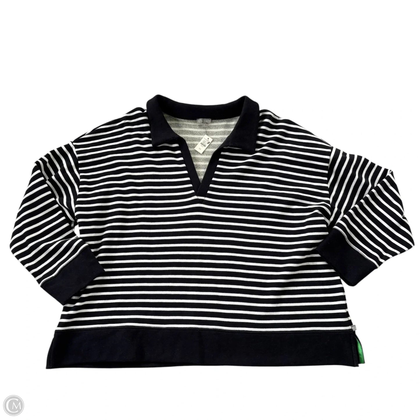 Sweatshirt Collar By Talbots In Striped Pattern, Size: 3x