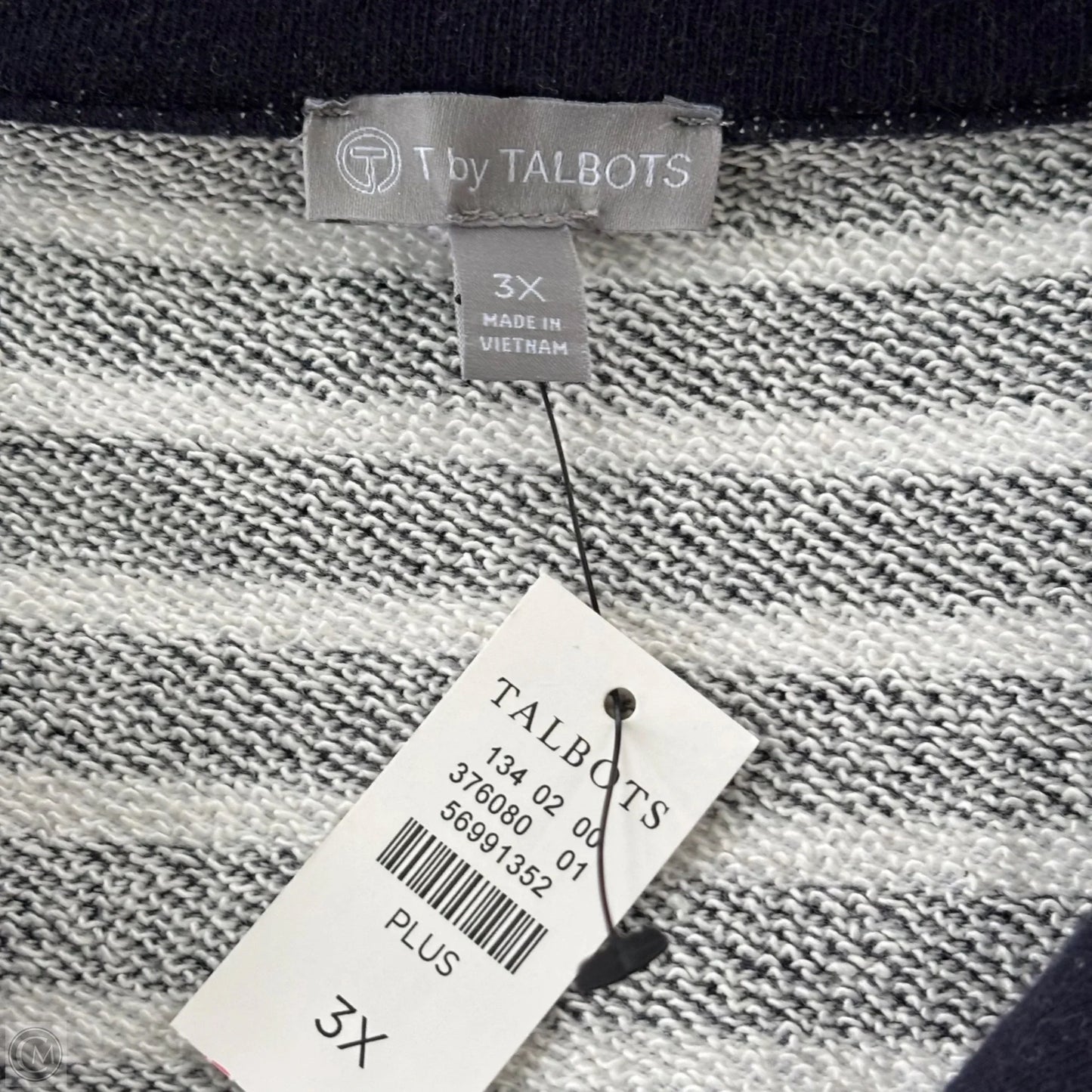 Sweatshirt Collar By Talbots In Striped Pattern, Size: 3x