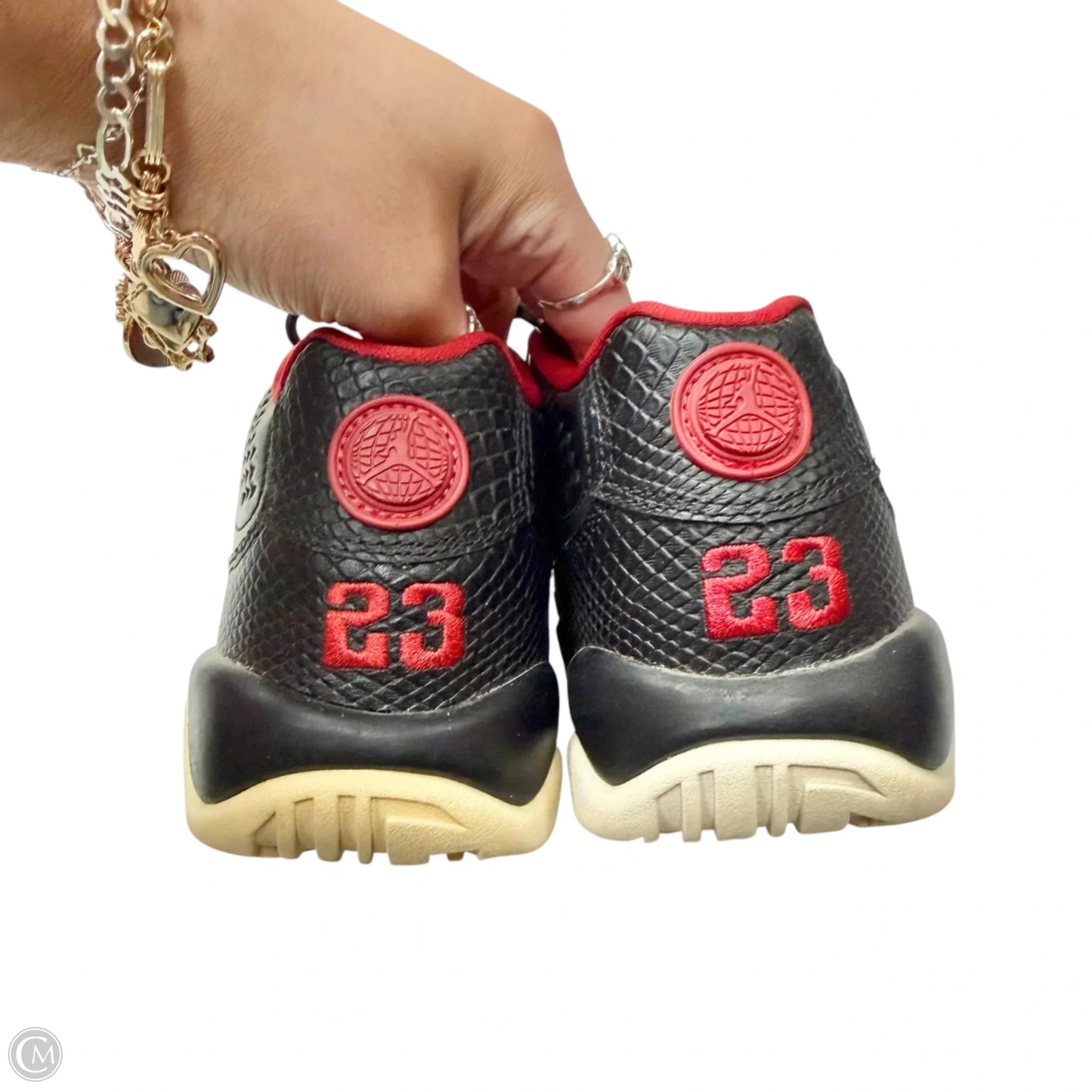 Shoes Luxury Designer By Jordan In Black & Red, Size: 6.5