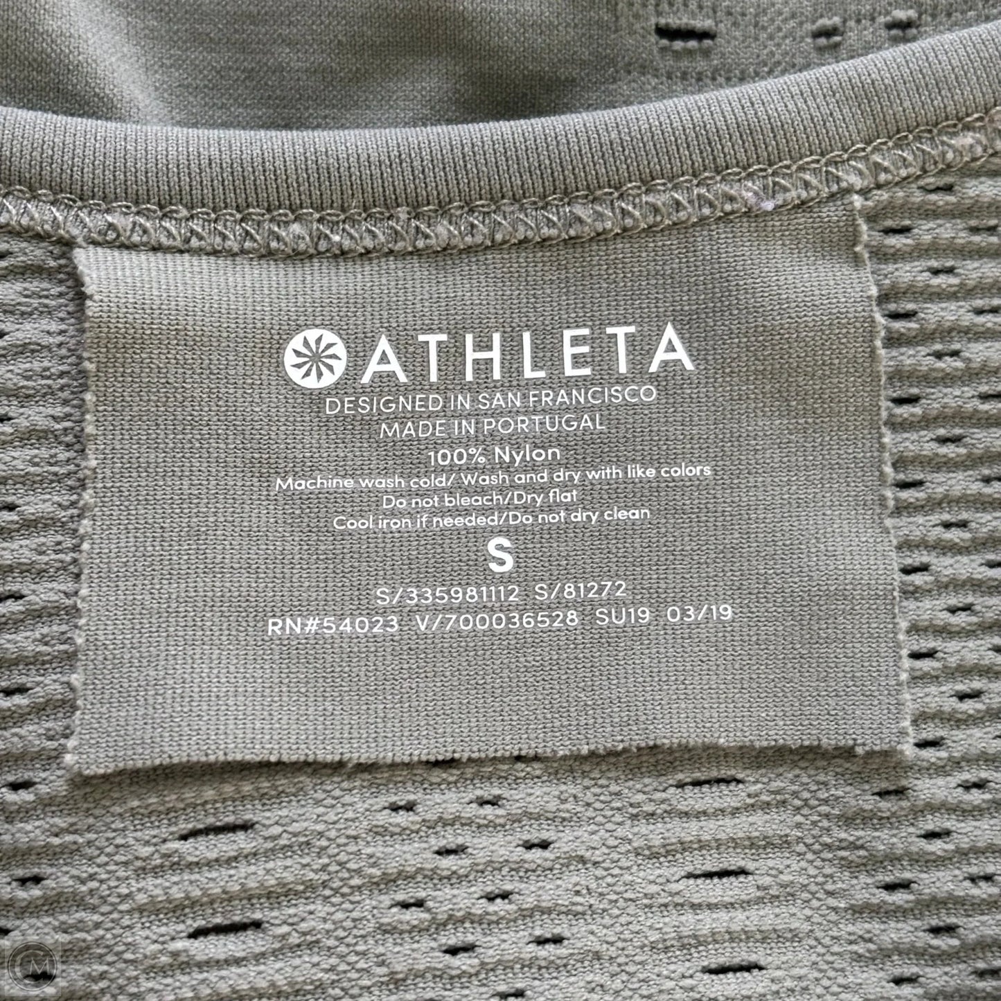 Athletic Top Short Sleeve By Athleta In Green, Size: S