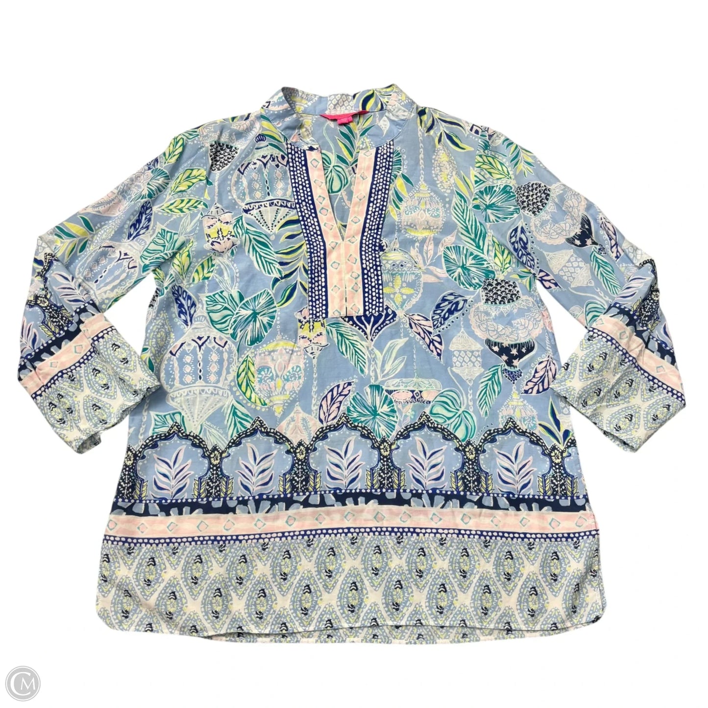 Top Long Sleeve Designer By Lilly Pulitzer In Tropical Print, Size: M