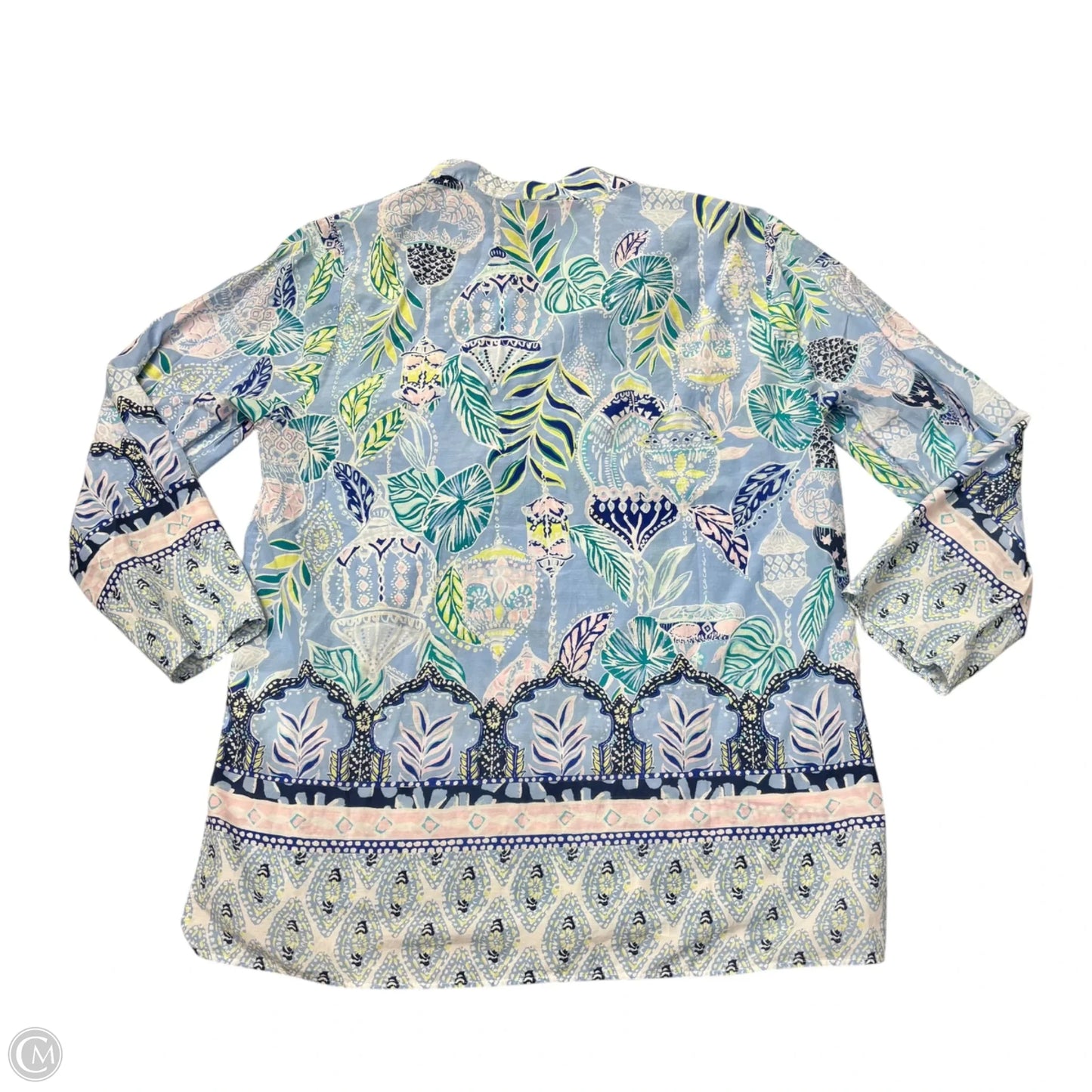 Top Long Sleeve Designer By Lilly Pulitzer In Tropical Print, Size: M