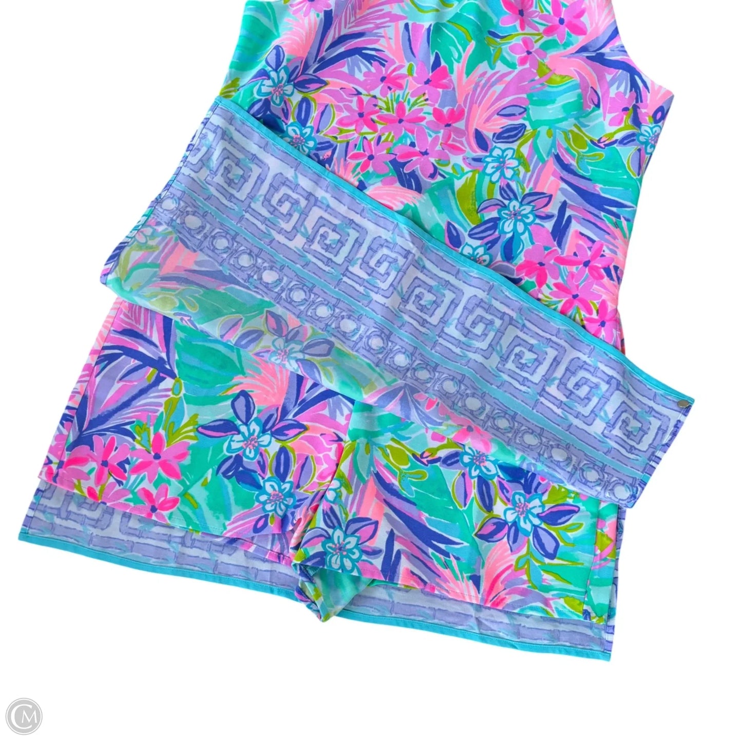 Romper Designer By Lilly Pulitzer In Floral Print, Size: L