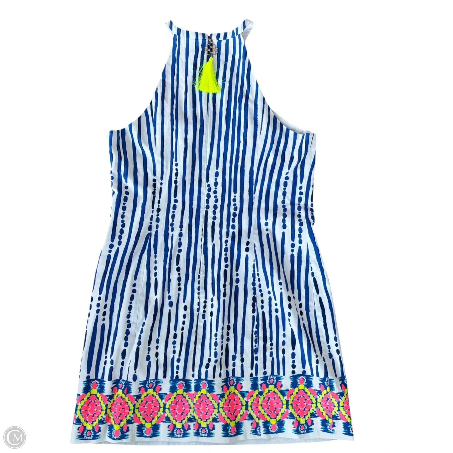 Dress Designer By Lilly Pulitzer In Blue & White, Size: L