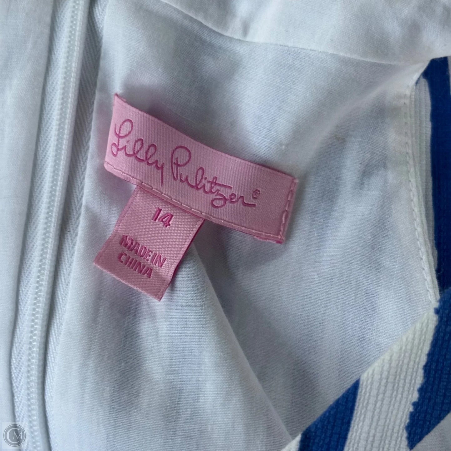 Dress Designer By Lilly Pulitzer In Blue & White, Size: L