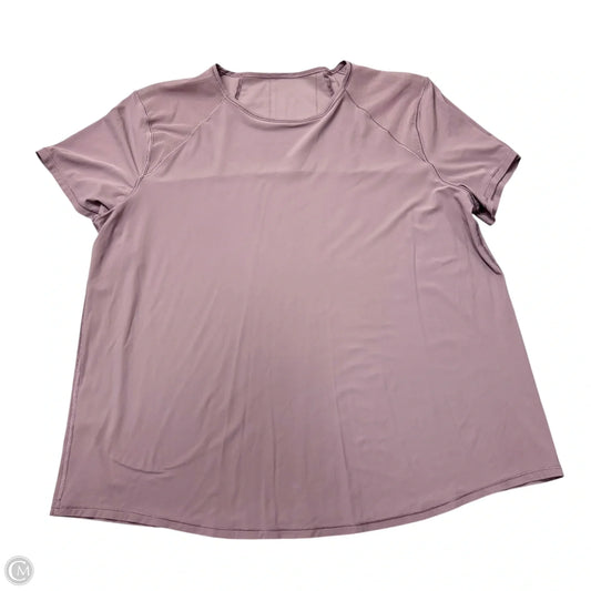 Athletic Top Short Sleeve By Lululemon In Purple, Size: M
