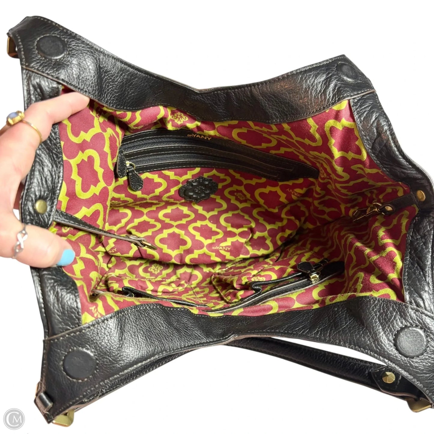 Handbag Leather By Oryany, Size: Medium