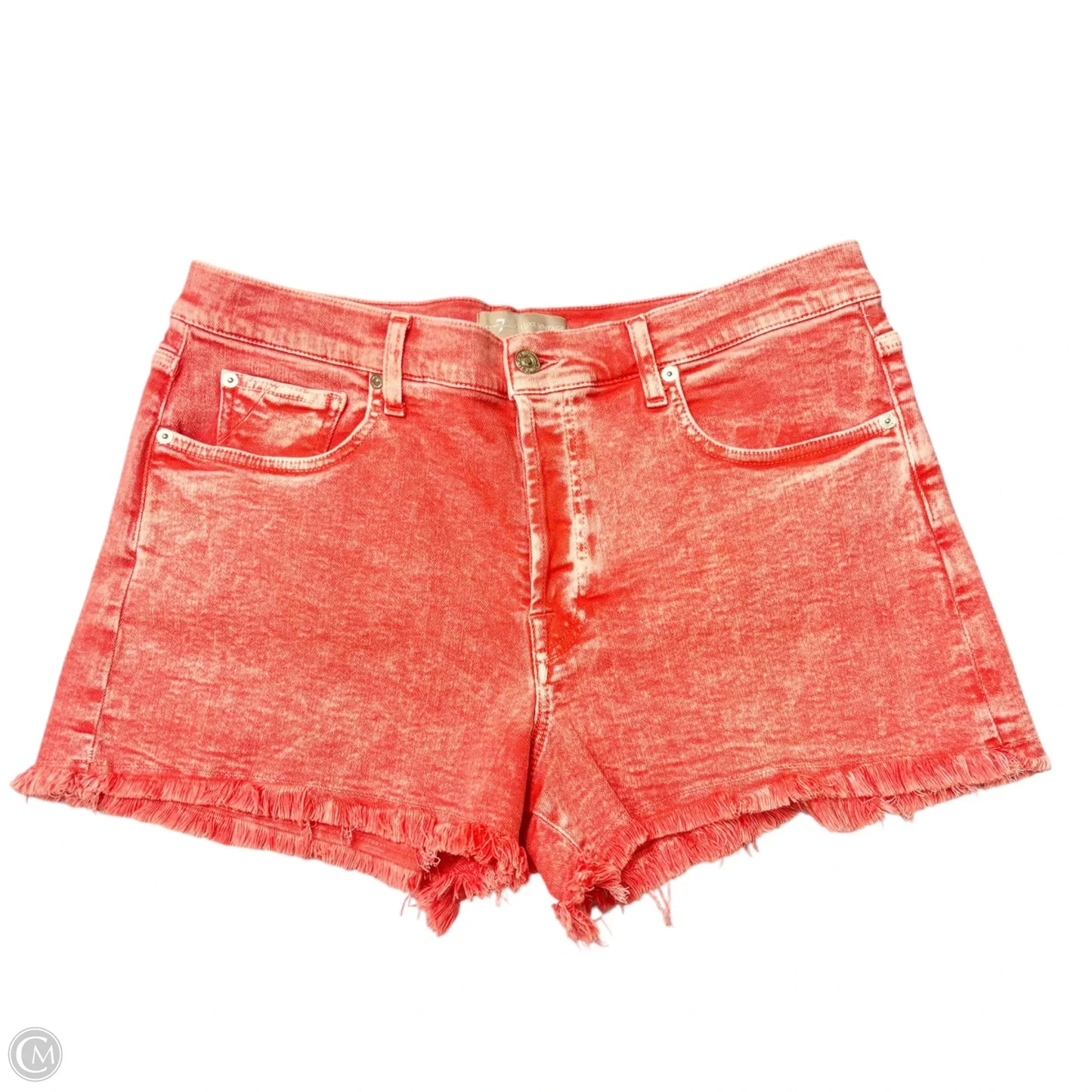 Shorts By 7 For All Mankind In Red Denim, Size: 14