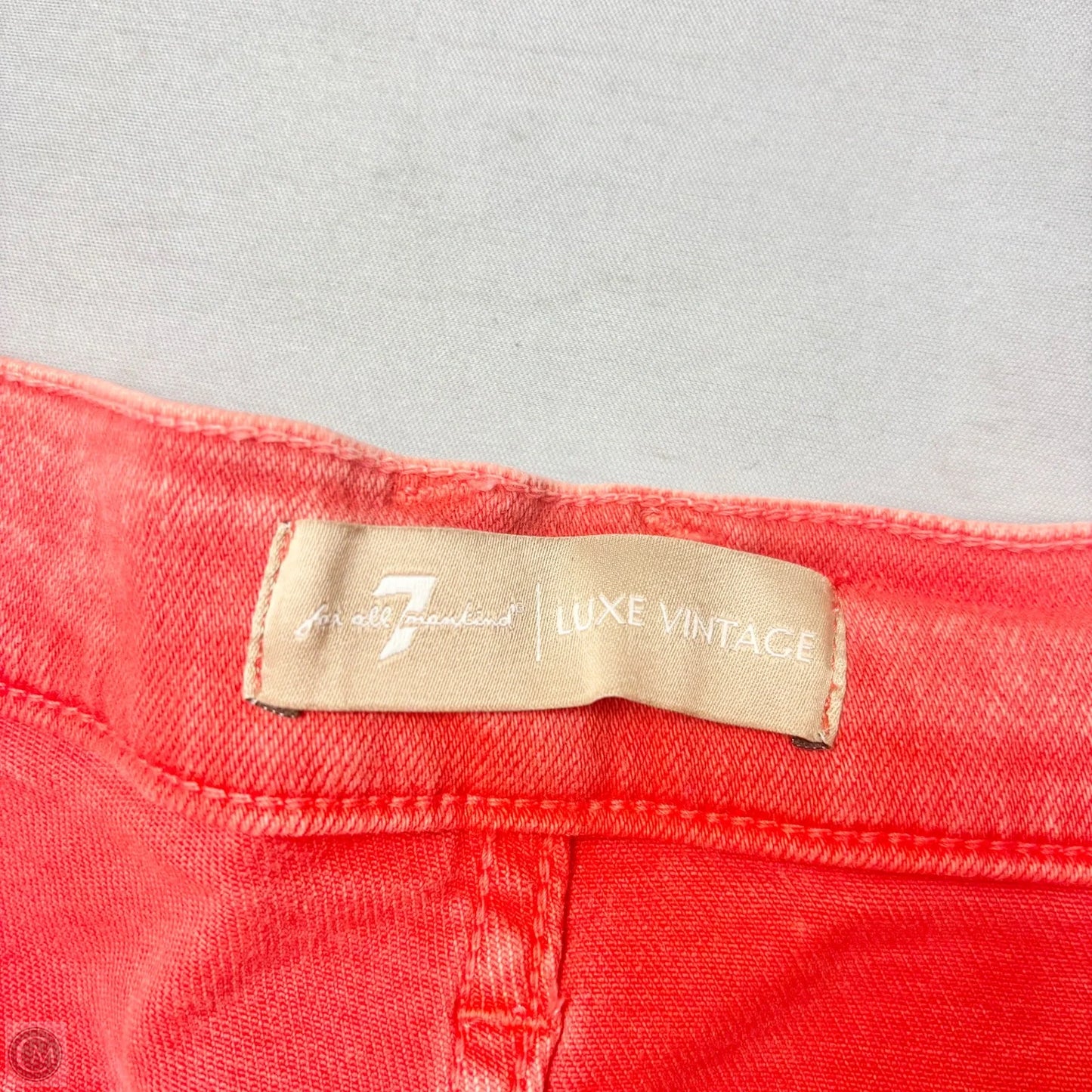 Shorts By 7 For All Mankind In Red Denim, Size: 14