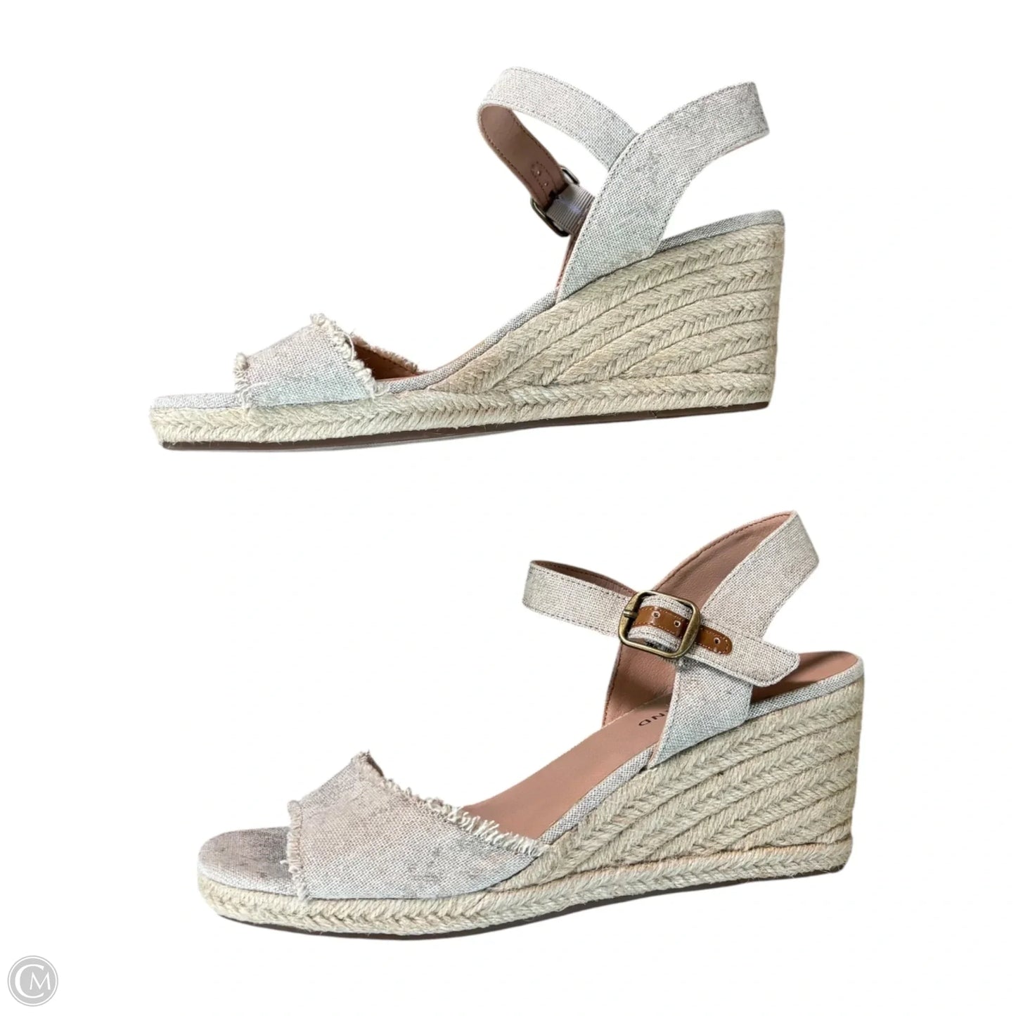 Sandals Heels Wedge By Lucky Brand In Beige, Size: 9