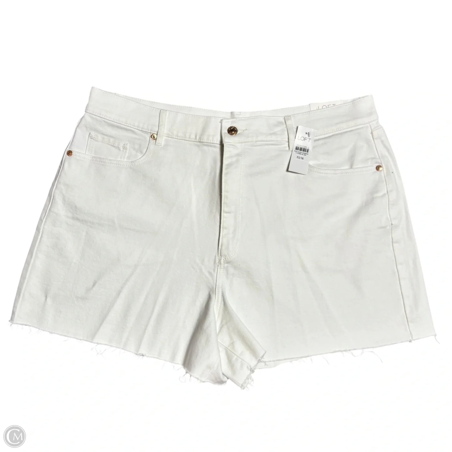 Shorts By Loft In White Denim, Size: 16