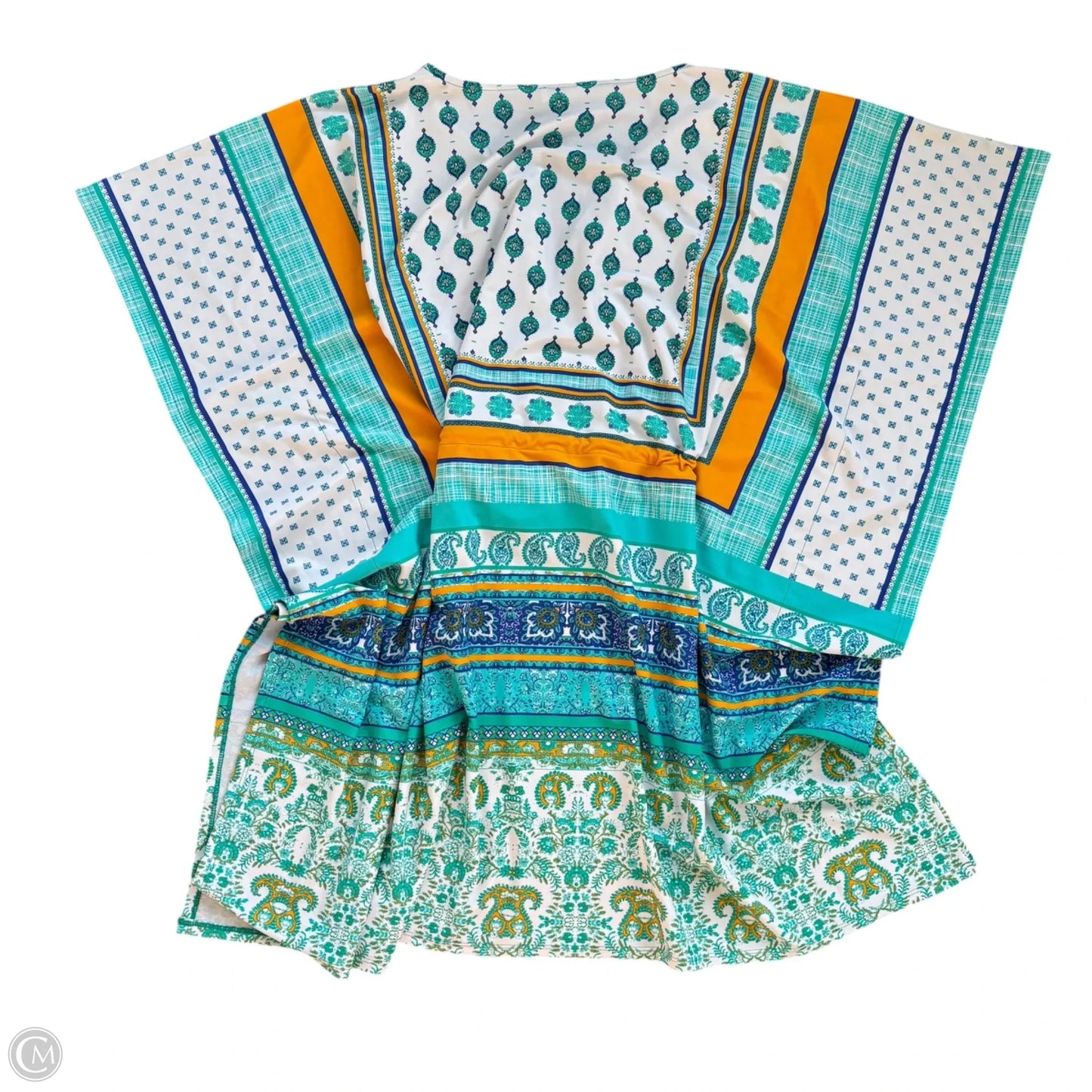 Swimwear Cover-up By Cabana Life In Blue & White, Size: Xl