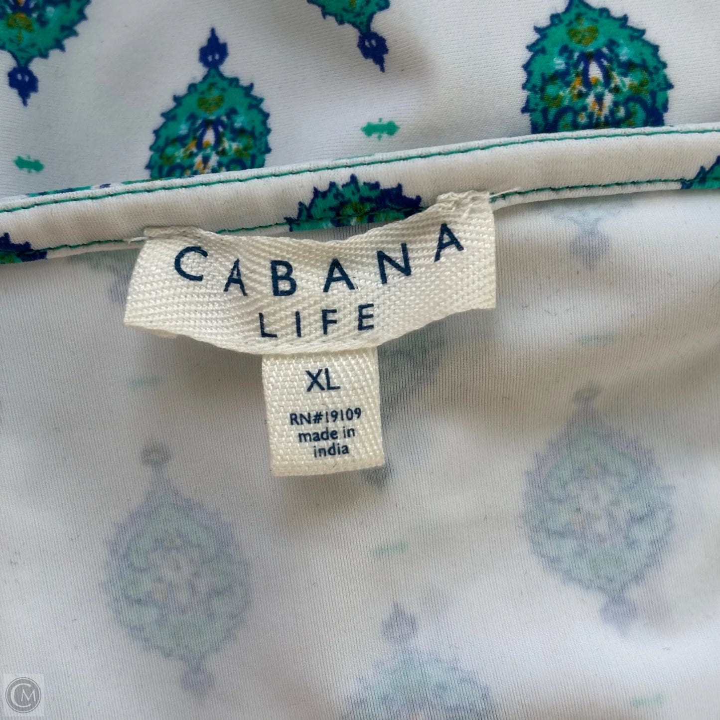 Swimwear Cover-up By Cabana Life In Blue & White, Size: Xl