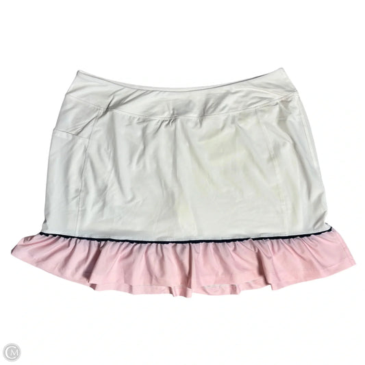 Athletic Skort By Addison Bay In Pink & White, Size: Xl