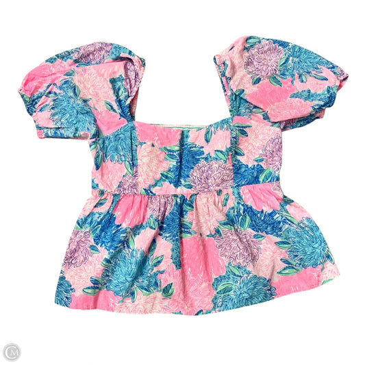 Top Short Sleeve Designer By Lilly Pulitzer In Floral Print, Size: M
