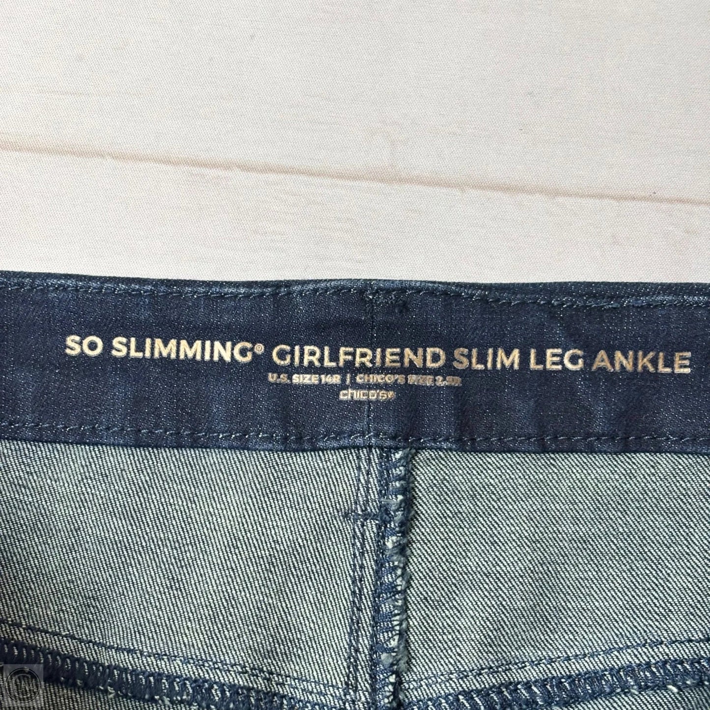 Jeans Boyfriend By Chicos In Blue Denim, Size: 14