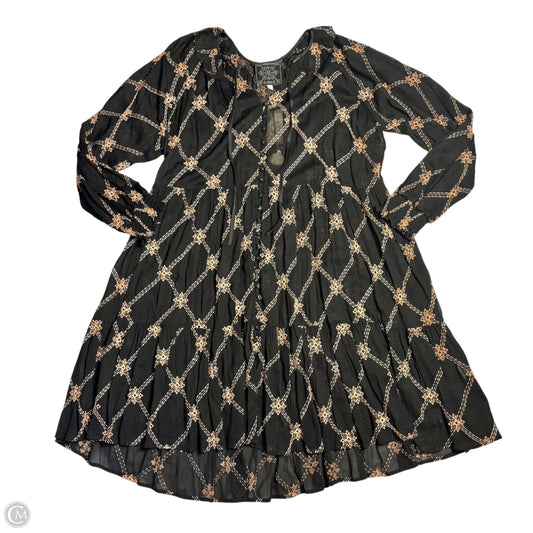 Dress Casual Short By Johnny Was In Black & Pink, Size: S
