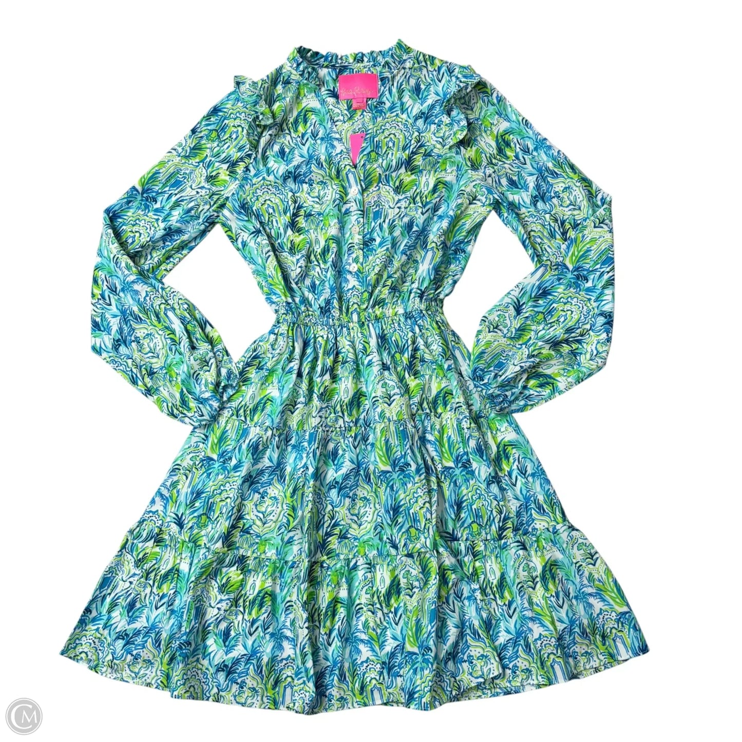 Dress Designer By Lilly Pulitzer In Blue & Green, Size: Xxs