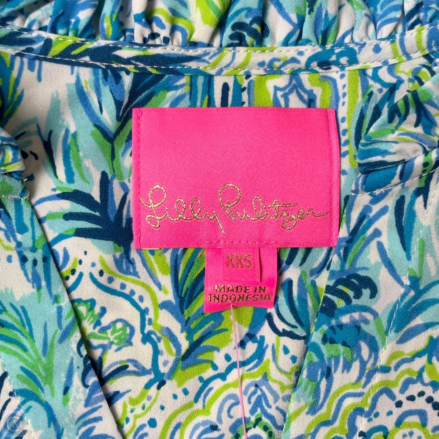 Dress Designer By Lilly Pulitzer In Blue & Green, Size: Xxs