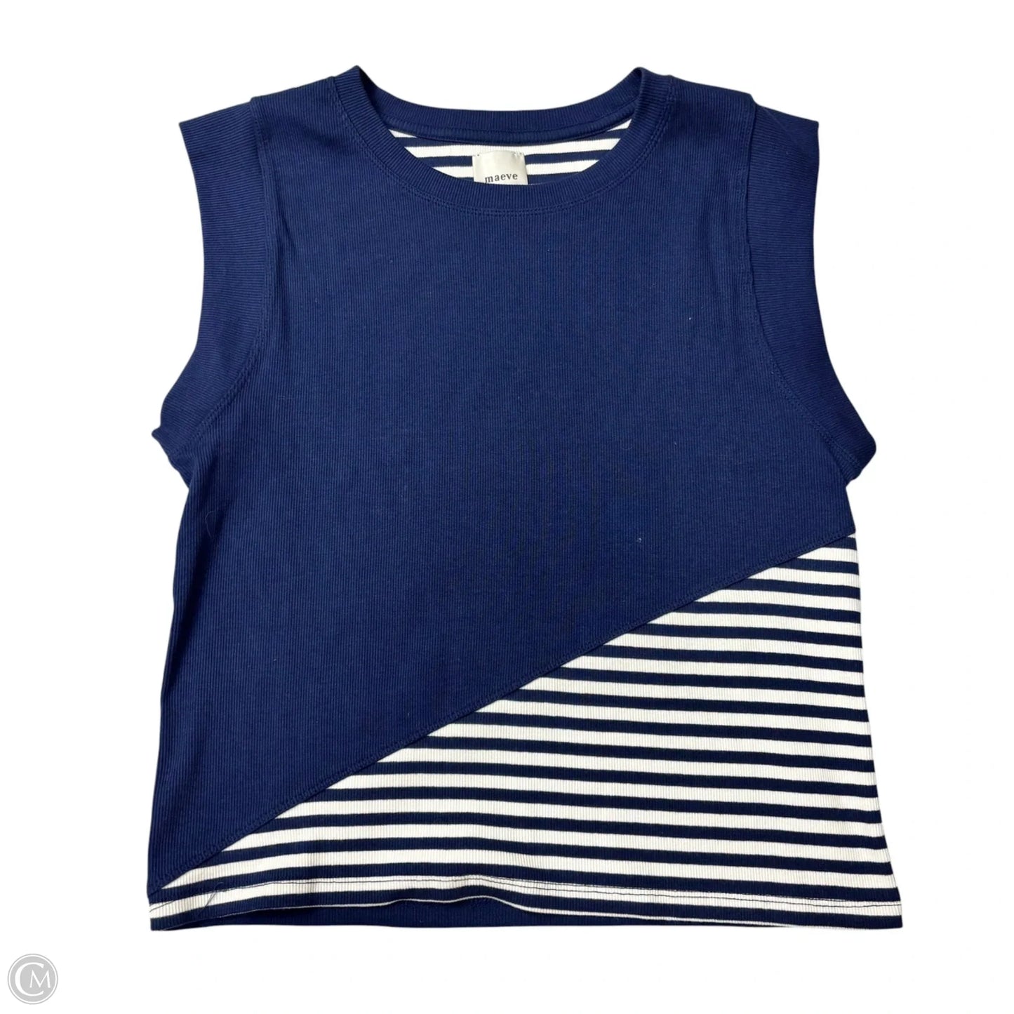 Top Sleeveless By Maeve In Striped Pattern, Size: L