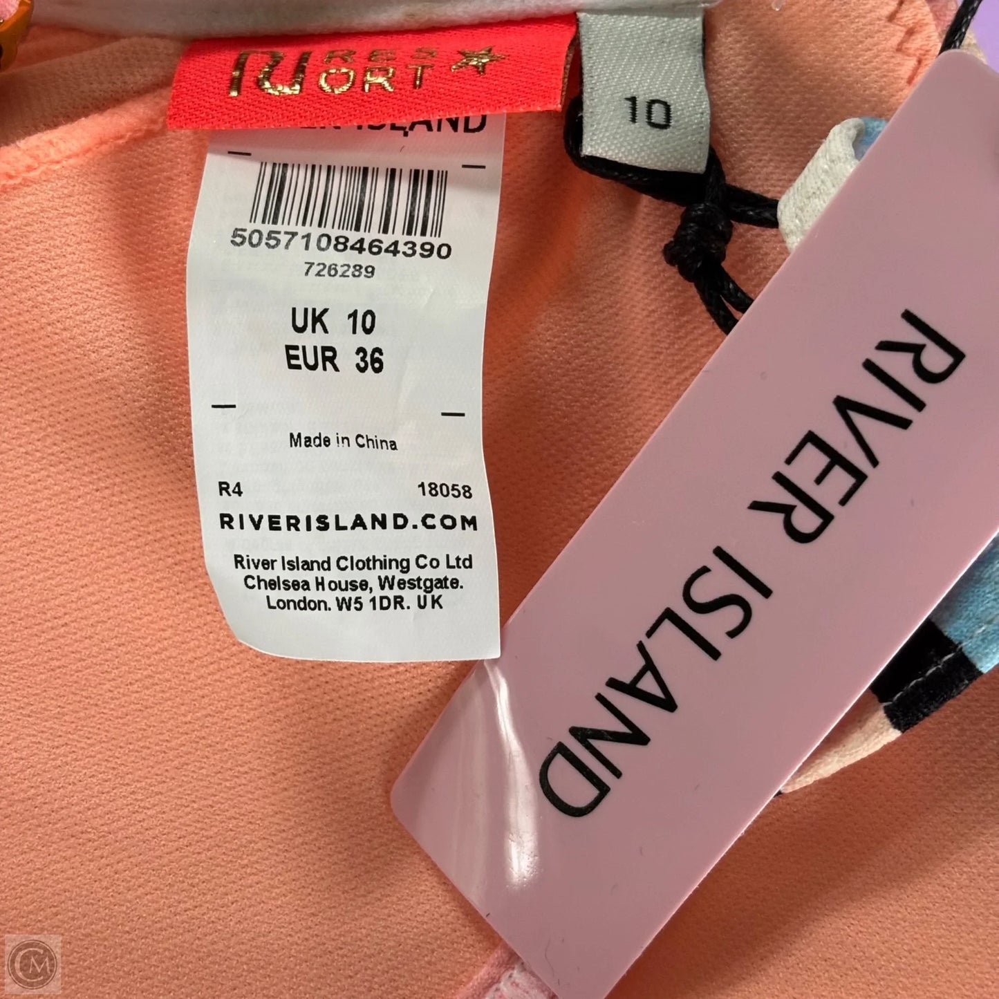 Swimsuit By River Island In Striped Pattern, Size: S