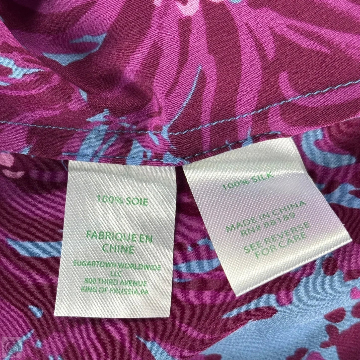 Top Long Sleeve Designer By Lilly Pulitzer In Blue & Purple, Size: Xs