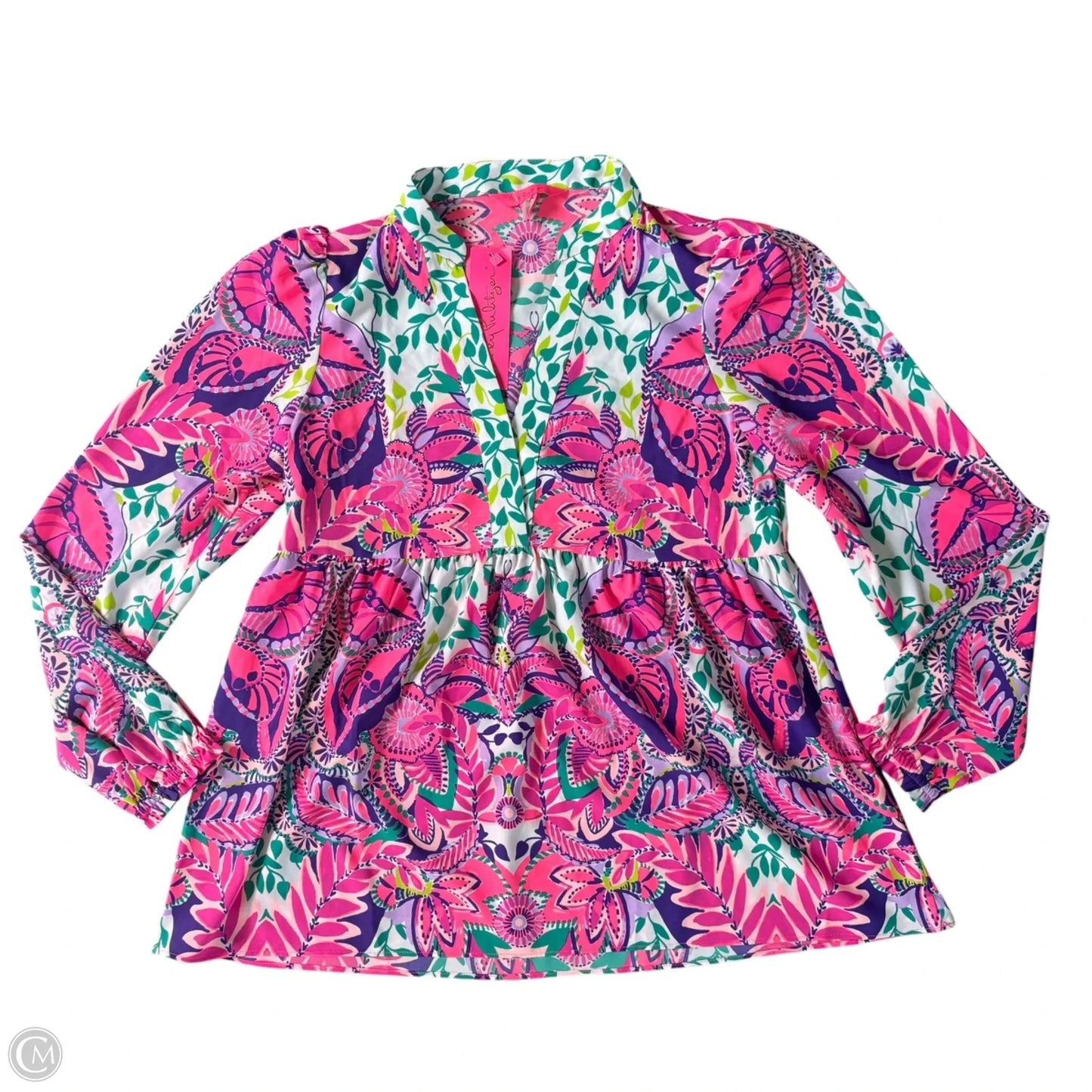Top Long Sleeve Designer By Lilly Pulitzer In Floral Print, Size: Xs