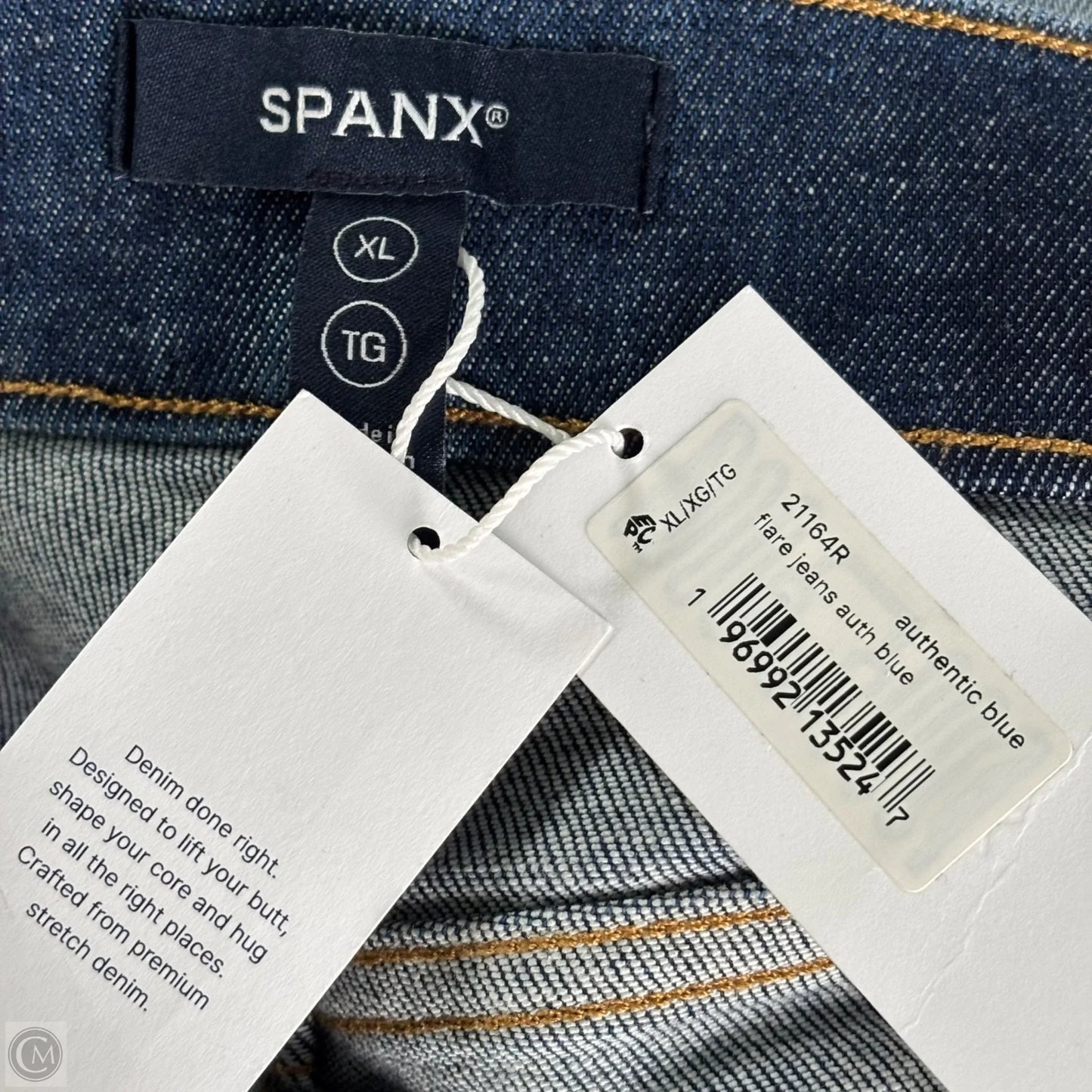 Jeans Flared By Spanx In Blue Denim, Size: Xl