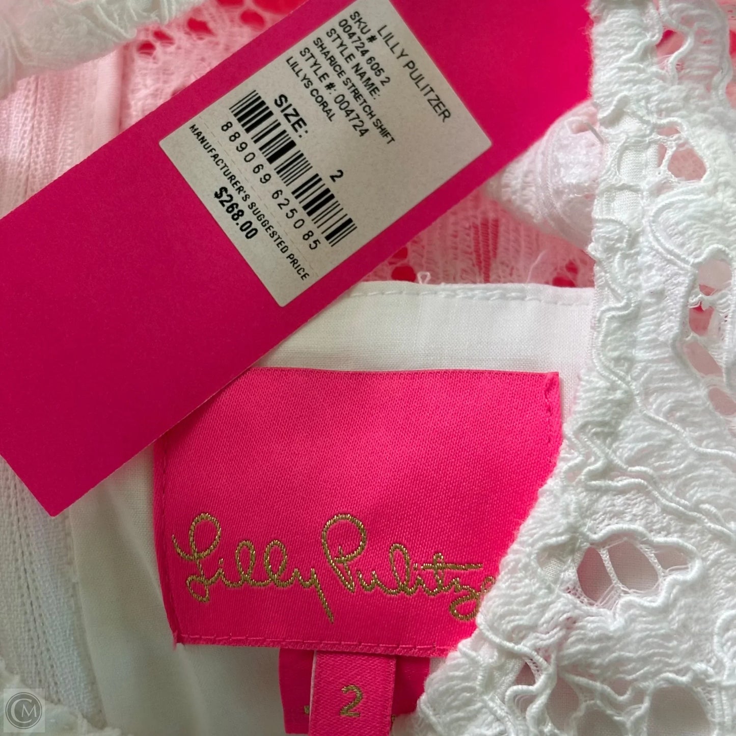 Dress Designer By Lilly Pulitzer In Pink & White, Size: Xs