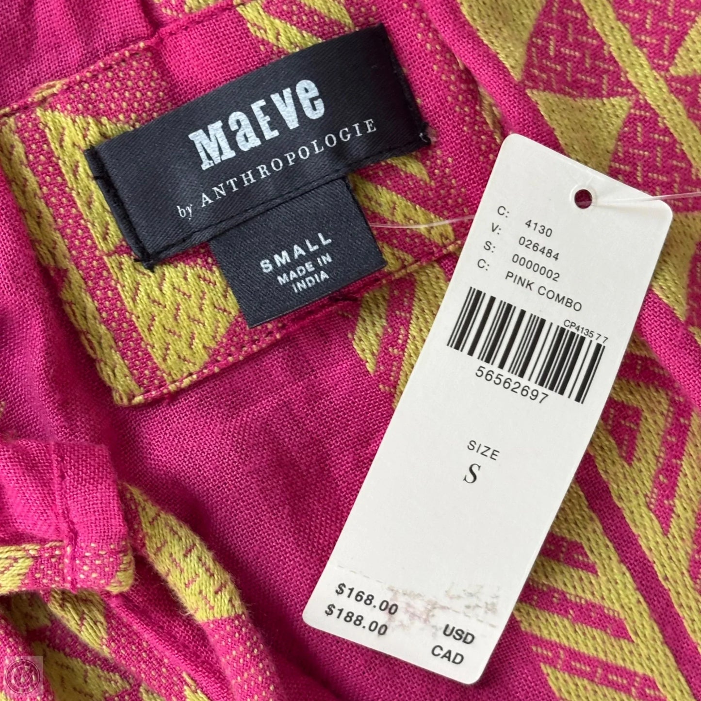 Dress Casual Midi By Maeve In Green & Pink, Size: S