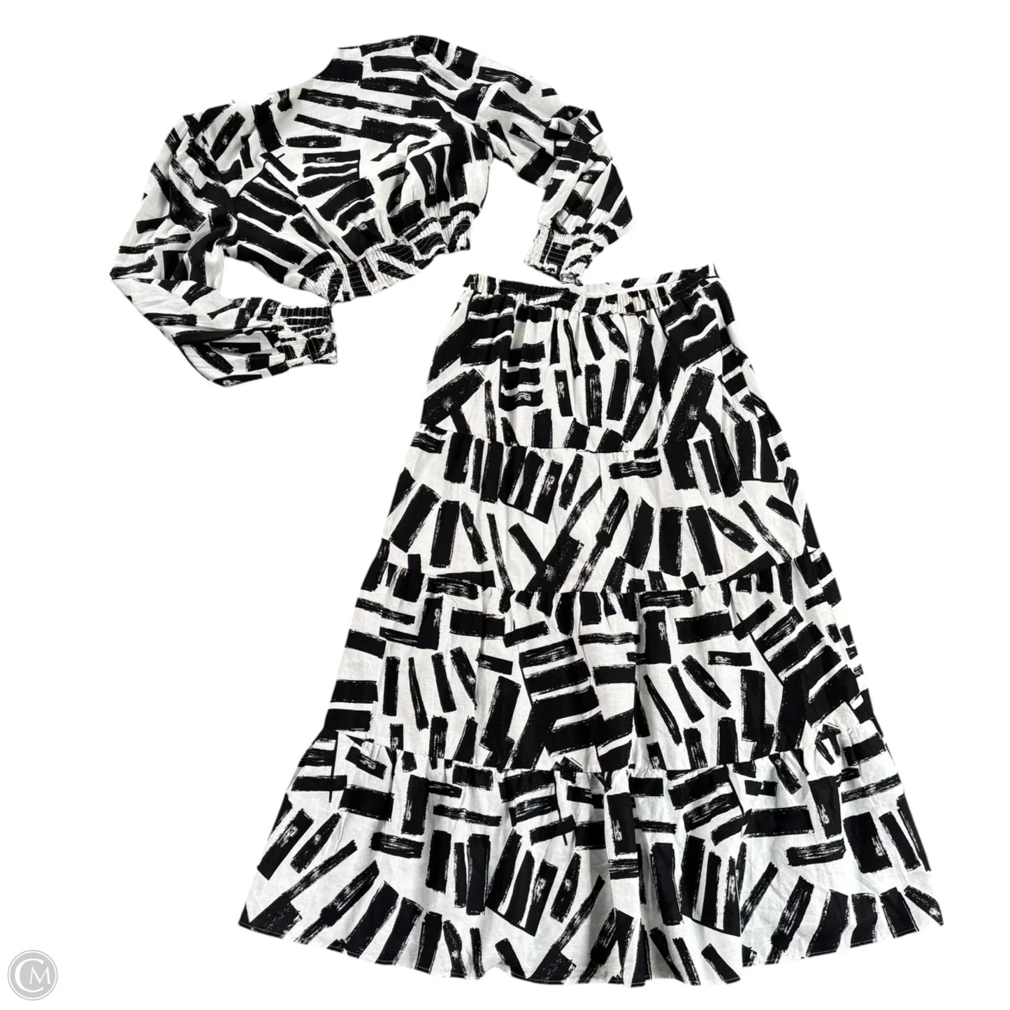 Skirt Set 2pc By House Of Harlow In Black & White, Size: L