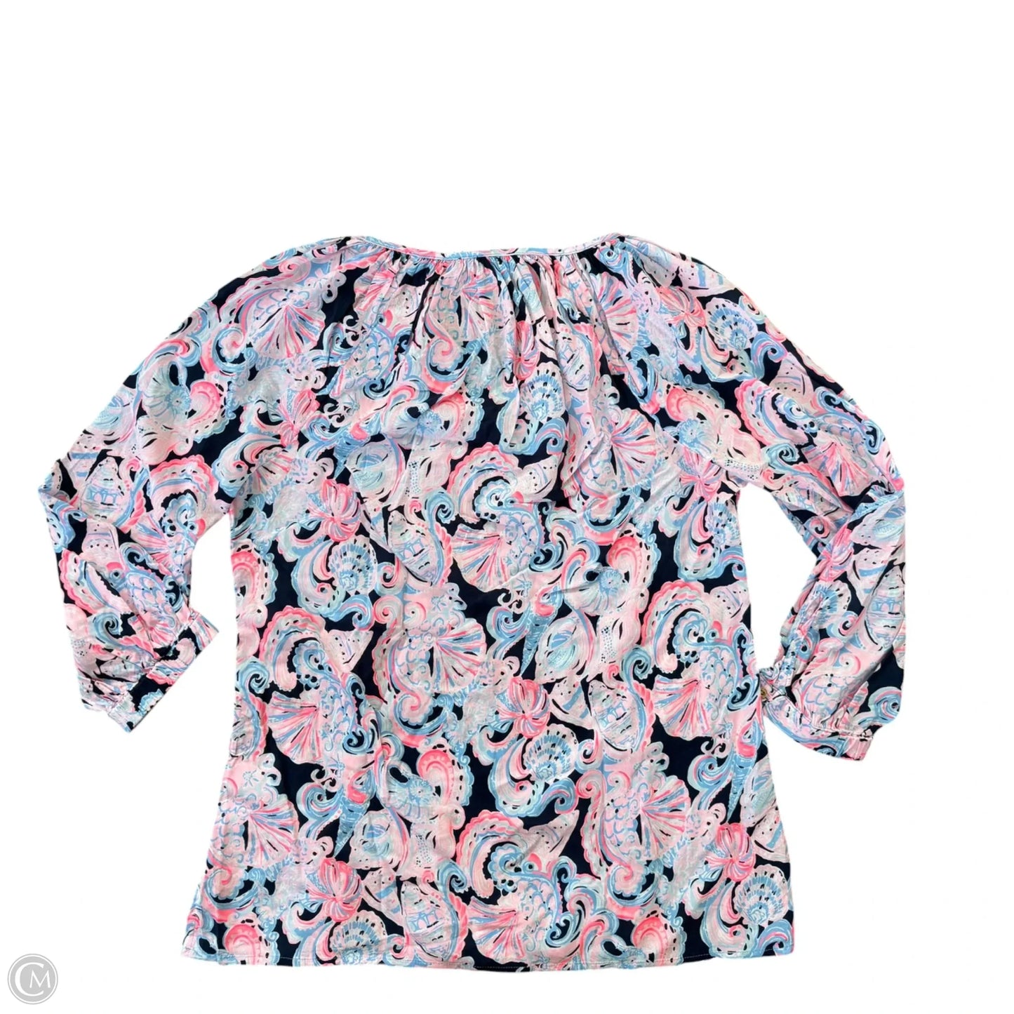 Top 3/4 Sleeve Designer By Lilly Pulitzer In Navy, Size: Xs