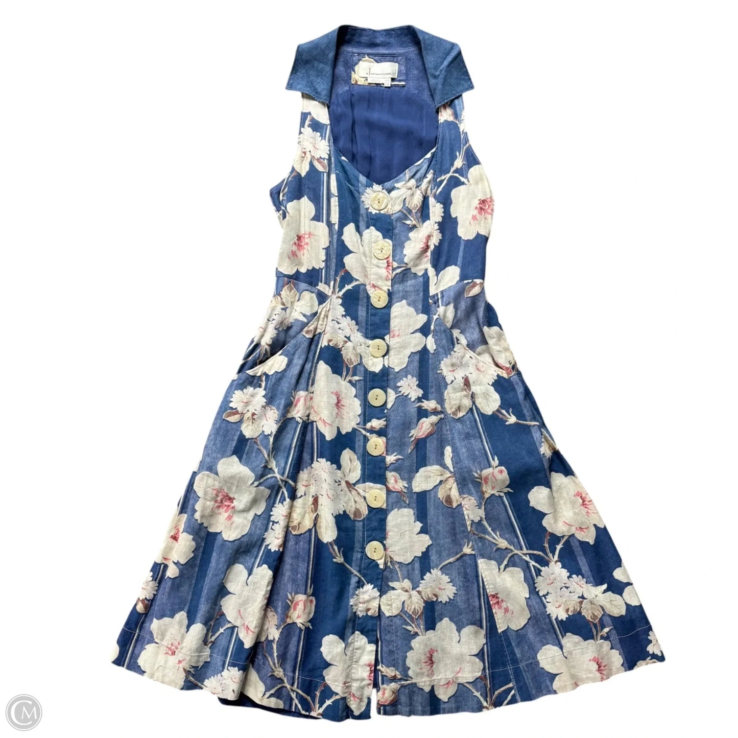 Dress Casual Midi By Anthropologie In Floral Print, Size: S