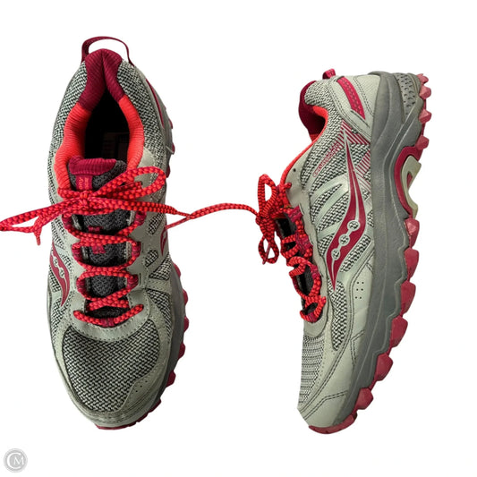 Shoes Athletic By Saucony In Grey & Red, Size: 9