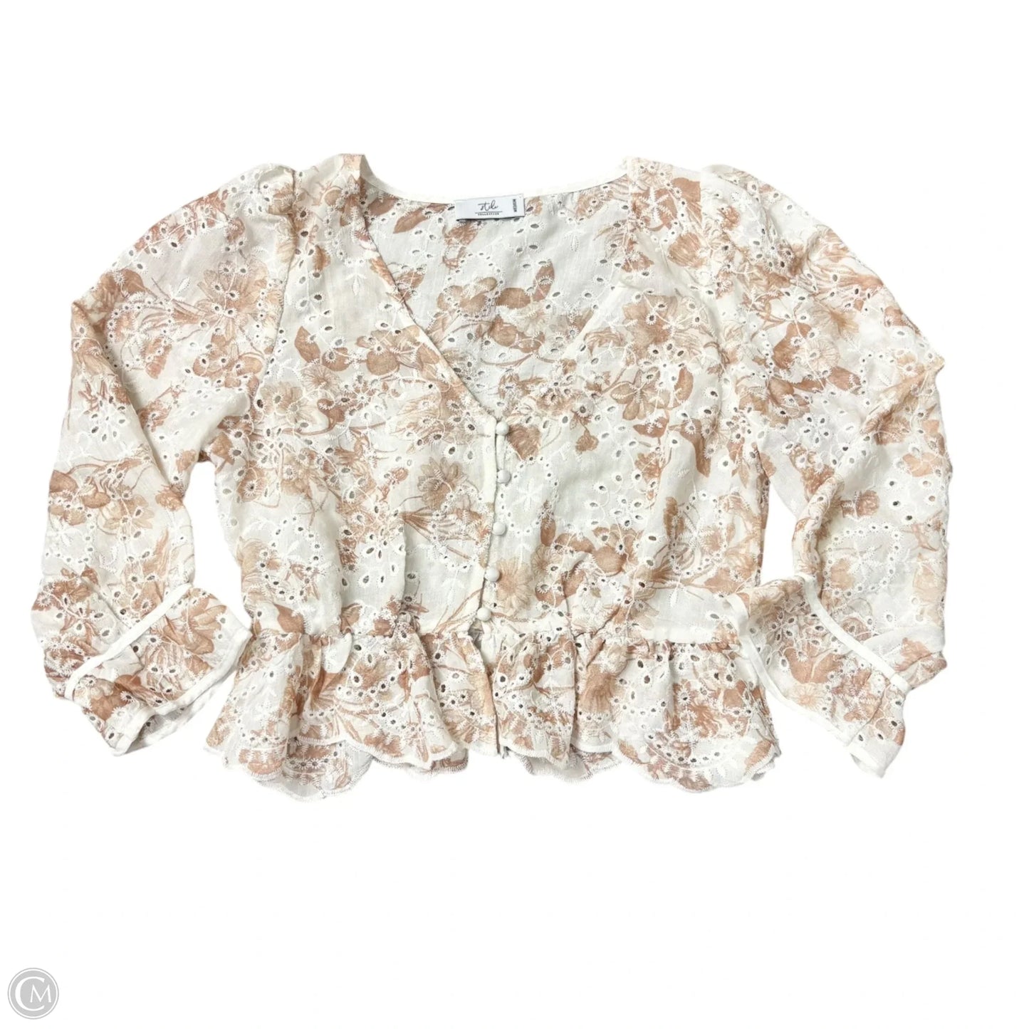 Top Long Sleeve By Stile Collection In Floral Print, Size: M